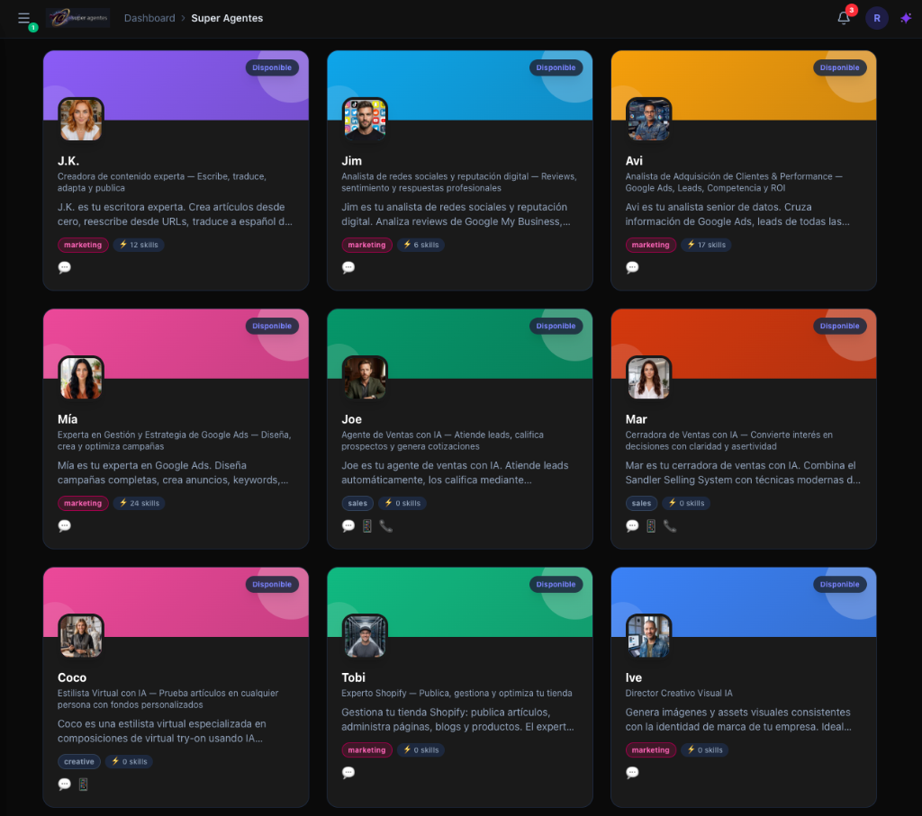 Superagentes.io Dashboard